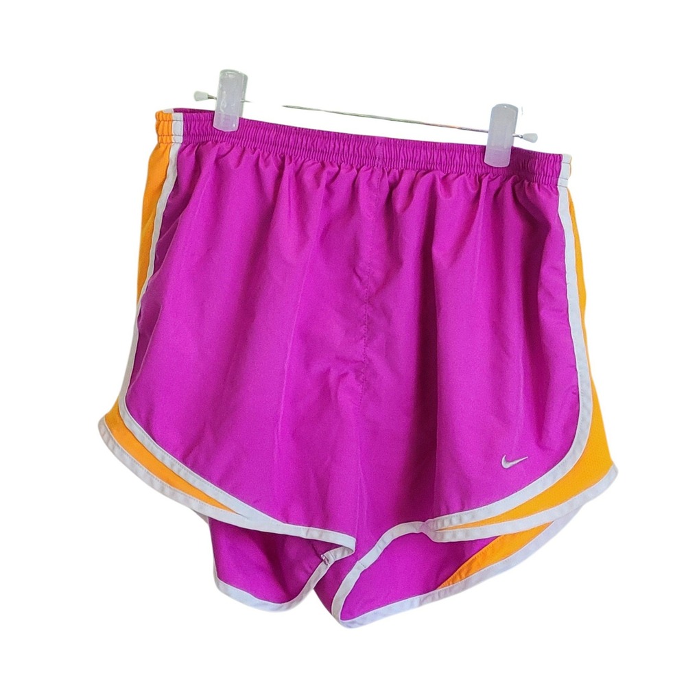 Nike Dri-FIT Women's Running Shorts Size Large Purple Orange 716453-517 Gym
